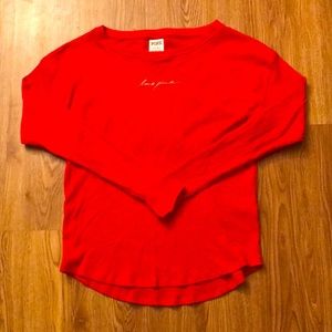 PINK women’s waffle knit long sleeve